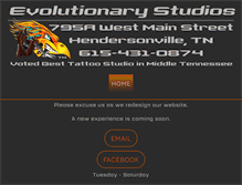 Tablet Screenshot of evolutionarystudios.com
